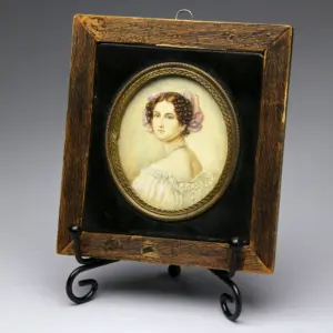 Stará miniatura - Portrét dámy, signováno, kolem 1850