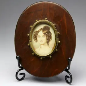 Stará miniatura - Portrét dámy, nesignováno, kolem 1850