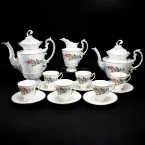 Porcelánová kávová a čajová souprava z konce 19. století, Západní Čechy